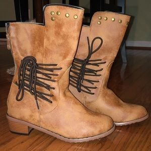 Faux Leather Kids Boots